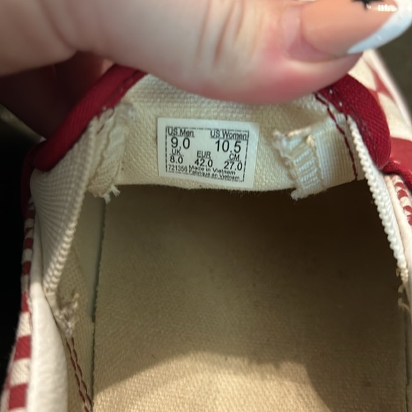 Men’s Red and white Checkered vans 
Size 9 Men’s - Picture 3 of 6